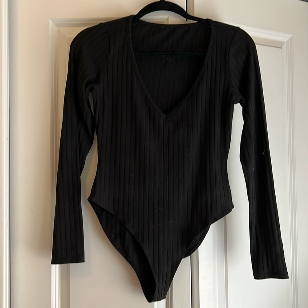Black long sleeve bodysuit